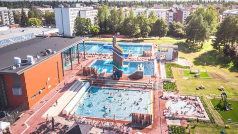 Tampereen maauimala ilmasta käsin.