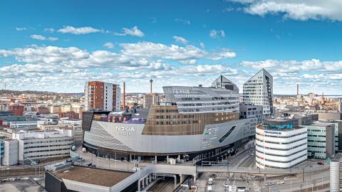 Nokia Arena ilmasta kuvattuna.