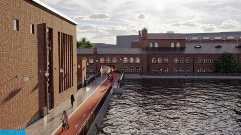 Havainnekuva Valssipadonraitista ylhäältä Frenckellin suuntaan.