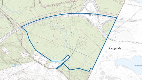 Asemakaavan nro 8508 rajaus virastokartalla