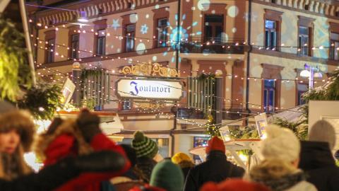 People at the Christmas Market.