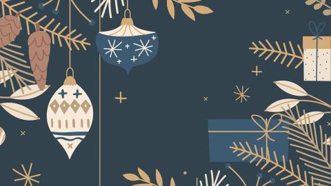 Christmas decoration and pine branches.