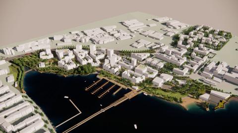 Viinikanlahden puistot havainnekuvassa