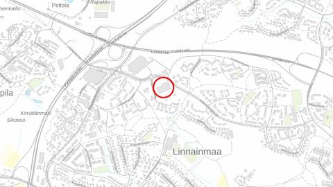 Karttakuva, johon merkitty uuden nuorisotilan sijainti.