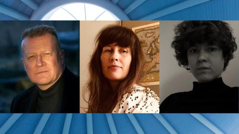 Kolme kasvokuvaa runoilijoista.