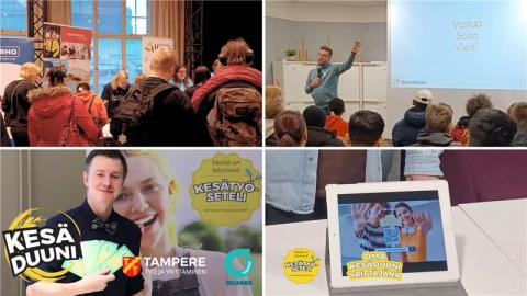 Neljän kuvan kuvakollaasi tapahtumasta. Kuvissa näkyy henkilöitä ja tapahtuman tunnelmaa.