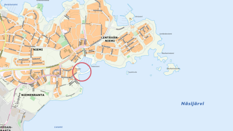 Niemenrannan sataman sijainti kartalla.