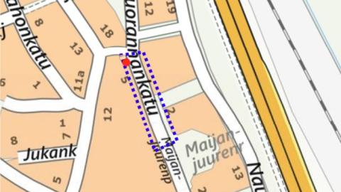 Merkin paikka ja vaikutusalue kartalla