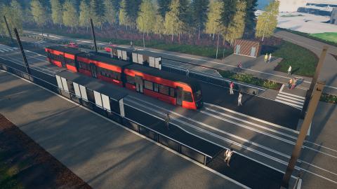 Havainnekuva Ruotulan tulevasta ratikkapysäkistä.