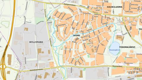 Myllypuron aluetta Ikurissa.