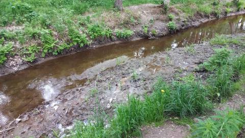 Vihiojan uomaa Pelipuistossa.