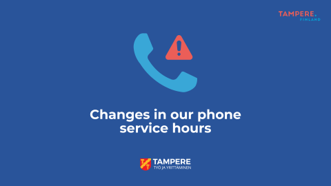 Picture in which there is a text: Changes in our phone service hours