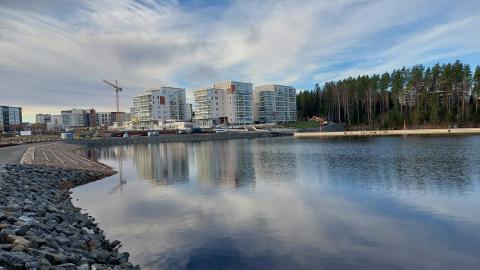 Niemenrannan satama aallonmurtajalta päin