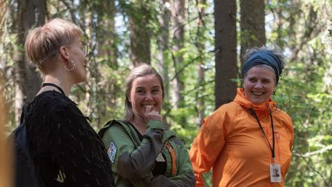 Out-Ut-Out participants in the forest.