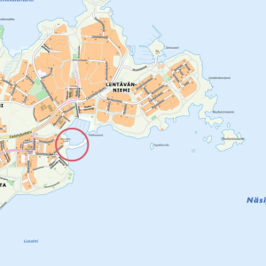 Niemenrannan sataman sijainti kartalla.