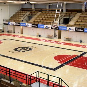 Pyynikin palloiluhallin pelikenttä.