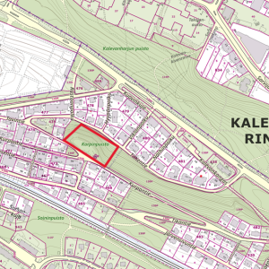 Korpinpuiston sijainti Järvensivussa kartalla.