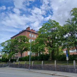 Juhannuskylän koulun Tammerkosken koulutalo kesällä.