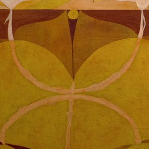 An abstract work of art featuring earthy colours.