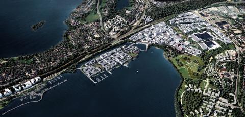 Hiedanrannan havainnekuva ilmasta.