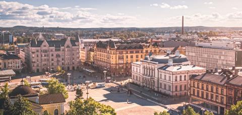 Drone kuva Tampereen keskustorilta