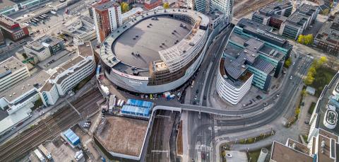 Drone kuvaa Nokia Areenan läheisyydestä