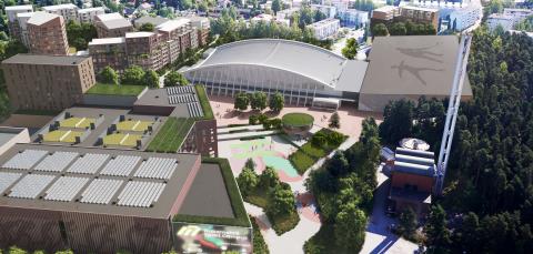 Ilmakuva Hakametsä Sport Campuksesta.