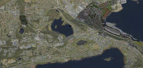 Länsi-Tampereen alue ilmasta käsin.