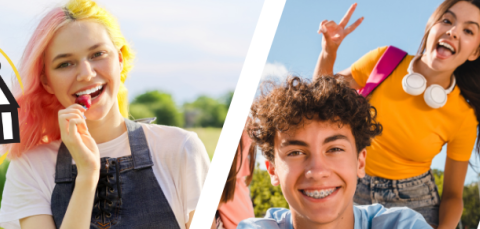 Photo collage of young people.