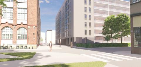 Kuvassa on esitetty yksi tapa, jolla kaavaluonnoksen mukainen rakentaminen voitaisiin toteuttaa tulevaisuudessa.