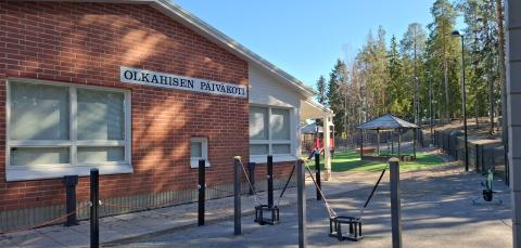 The entrance to the Olkahinen early childhood education and care centre.
