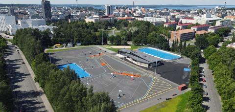 Kalevan liikuntapuiston ilmakuva.