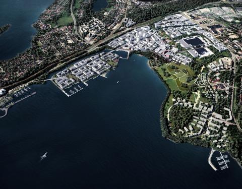 Hiedanrannan havainnekuva ilmasta.