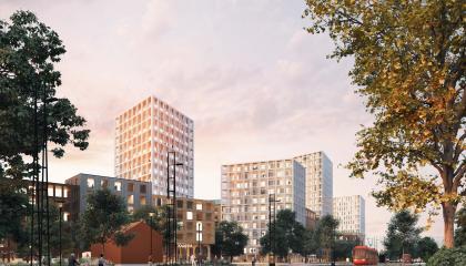 Viinikanlahden havainnekuva näkymästä valtatieltä. 