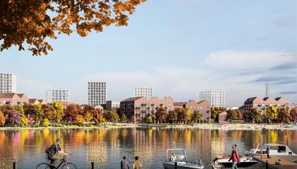 Viinikanlahden havainnekuva näkymästä Ratinanrannasta. 