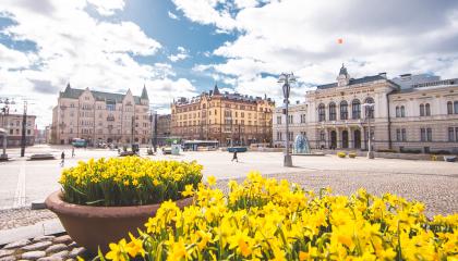 Tampere Old City Hall in spring