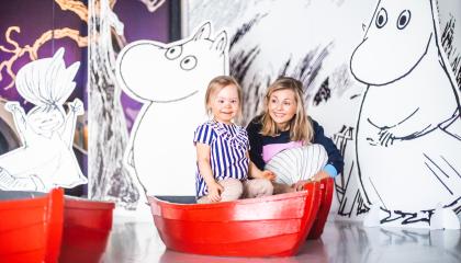 Family in a moomin museum