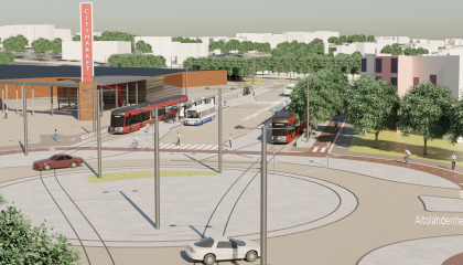 Haiavinnekuva ratikasta Linnainmaan päätepysäkillä