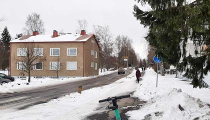 Talvinen Irjalankatu nykytilassaan.