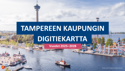 Särkänniemen aluetta dronekuvassa: edessä risteilylaivoja, takana Näsinneula ja huvipuistolaitteita.