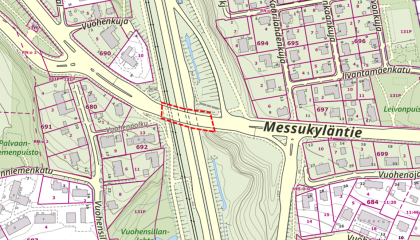 Vuohenojan risteyssilta kartalla.