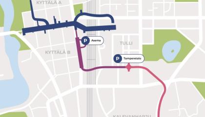 Grafiikkakartta suunnittelualueesta.