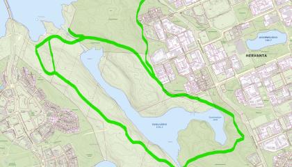 Suolijarven ulkoilureitin metsatyöt  elokuussa 2024 kartalla.