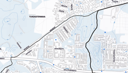 Lamminpään ulkoilureitit kartalla.