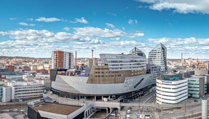 Nokia Arena ilmasta kuvattuna.