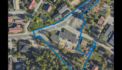 Kaava-alueen rajaus ilmakuvassa