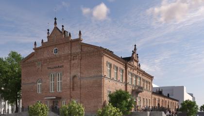 Havainnekuva Tullikamarista perusparannuksen jälkeen.