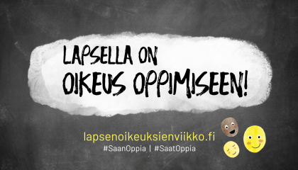 Lapsella on oikeus oppimiseen -teksti