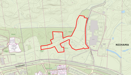 Kaupinlaakson puunkaatoalue tammikuussa 2025 kartalla
