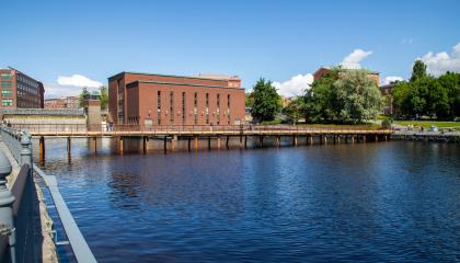 Tammerkosken ylittävä väliaikainen silta kesällä 2026.